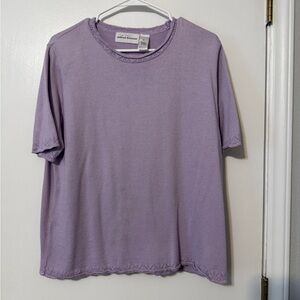 Alfred Dunner Purple Short Sleeve Top